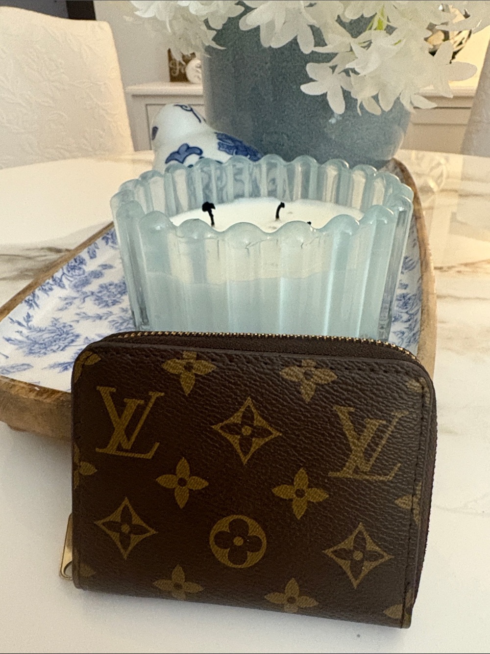 Louis Vuitton Monogram Brown and Gold Compact Zip Coin Purse